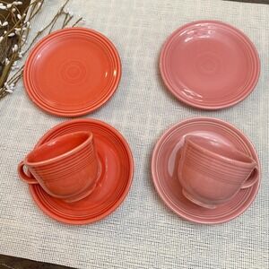 FIESTA Dinnerware Vintage cups saucers‎ and breadplate Discontinued Color